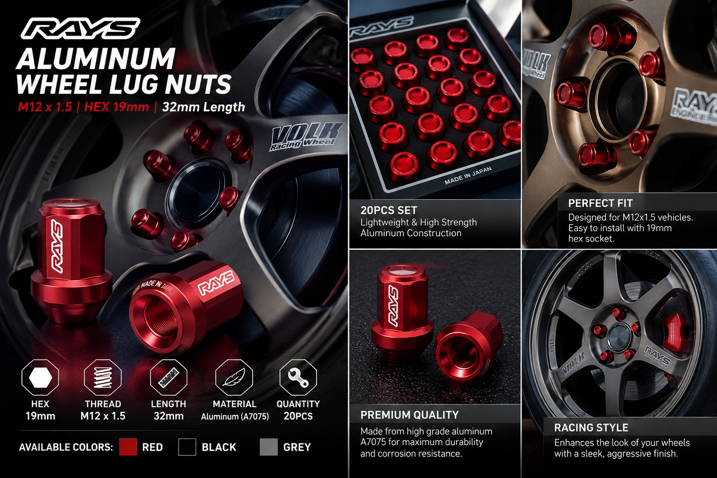 Rays Wheel Racing Lug Nuts