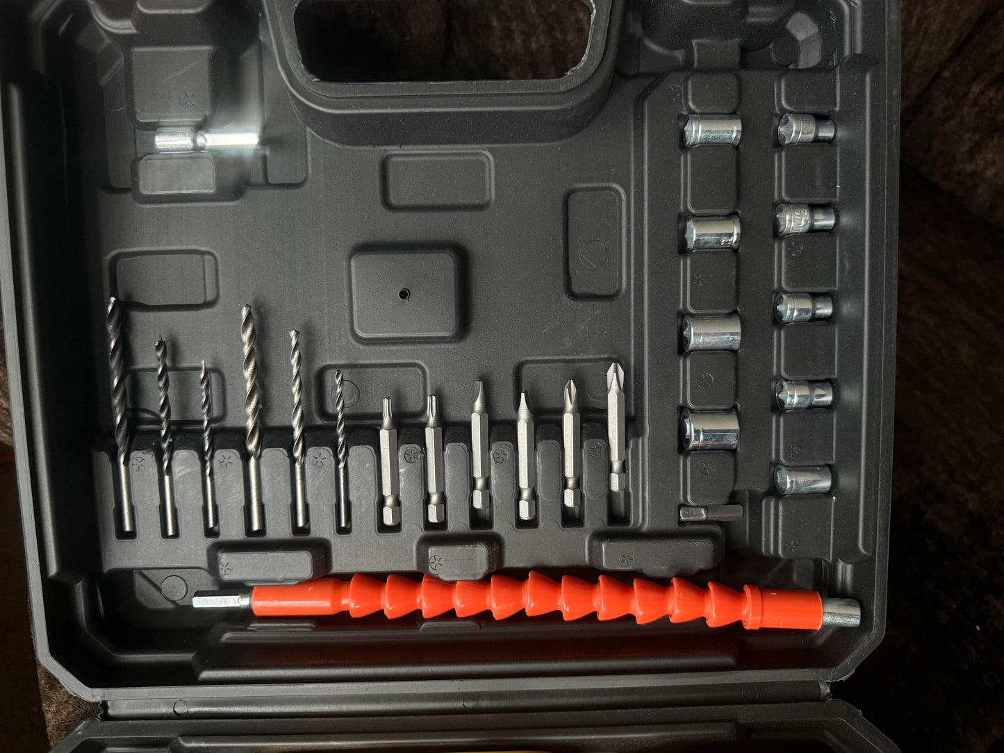 24-Piece Set Dual-Speed Dual-Battery Charger Lithium Drill Kit with LED Light And Carry Case - Electric Screwdriver with Tool Box
