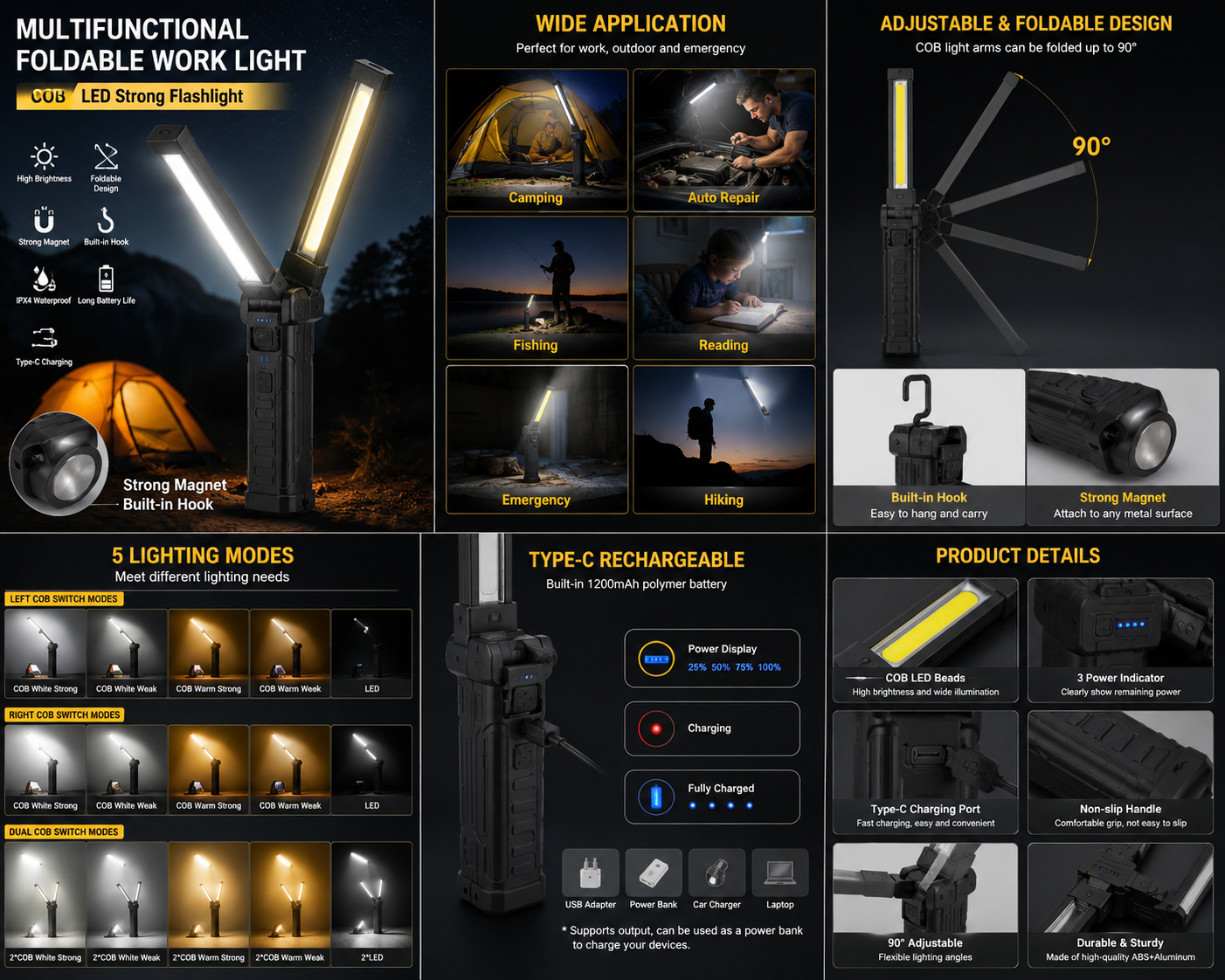 Multifunctional Working Light + Portable Charger